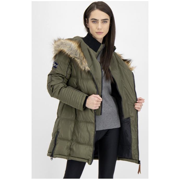 КУРТКА ЗИМНЯЯ ЖЕНСКАЯ УДЛИНЕННАЯ GEOGRAPHICAL NORWAY «BEAUTIFUL» - WW2583F/GN-KHAKI - Цвет Хаки - Фото 2