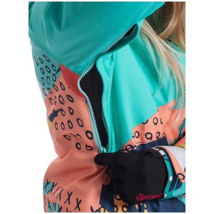 Сноубордическая куртка MEATFLY «DEBORAH JACKET» - DEBORAH-Mint/Pastel Splash - Цвет Голубой - Фото 4
