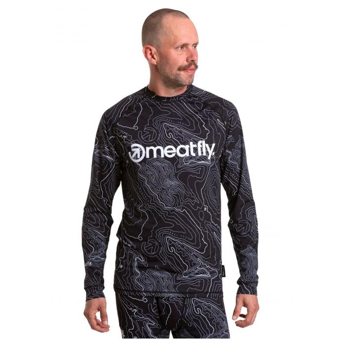 ТЕРМОБЕЛЬЕ МУЖСКОЕ MEATFLY AVERY TERMO TOP (КУРТКА) - AVERY-2-Black Topography - Цвет Черный - Фото 1