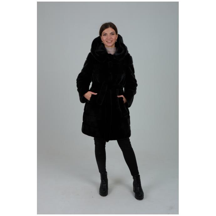 Женская шубка из искусственного меха VITIA WJ - 99038-Черный - Цвет Черный - Фото 2