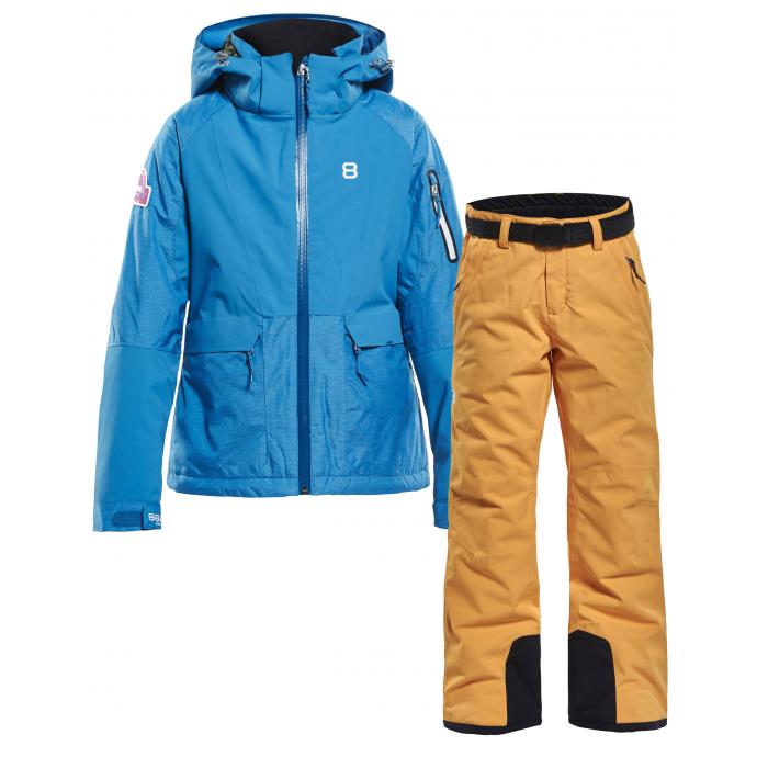 Костюм 8848 Altitude: куртка FLOWER fjord blue  + брюки GRACE - 8824-8815-FLOWER fjord blue + GRACE clementine - Цвет Голубой, Разноцветный - Фото 1