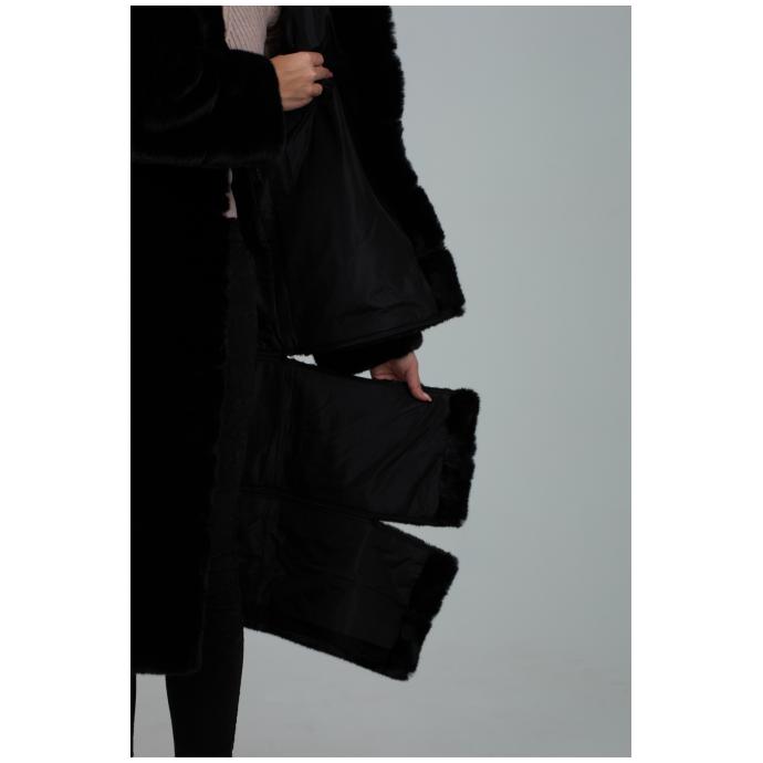 Женская шубка из искусственного меха VITIA WJ - 99038-Черный - Цвет Черный - Фото 5