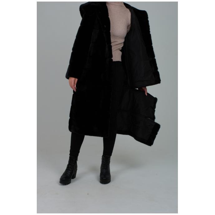 Женская шубка из искусственного меха VITIA WJ - 99038-Черный - Цвет Черный - Фото 6