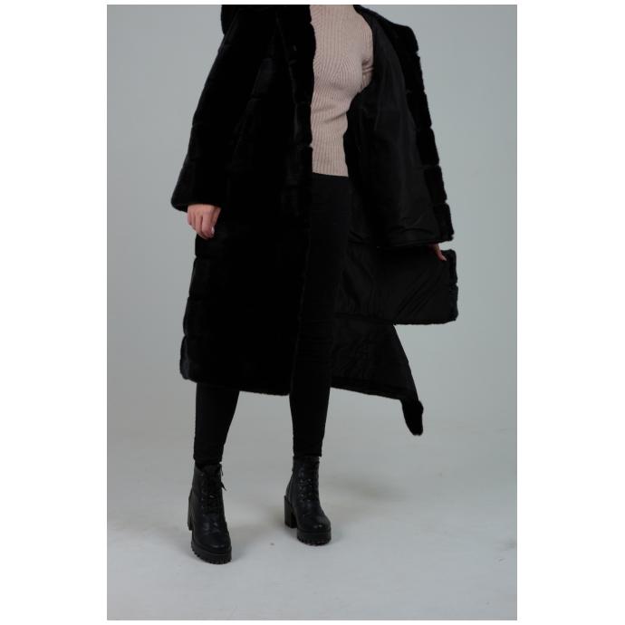 Женская шубка из искусственного меха VITIA WJ - 99038-Черный - Цвет Черный - Фото 7