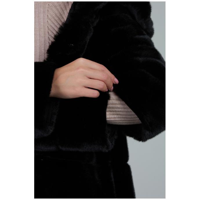 Женская шубка из искусственного меха VITIA WJ - 99038-Черный - Цвет Черный - Фото 8