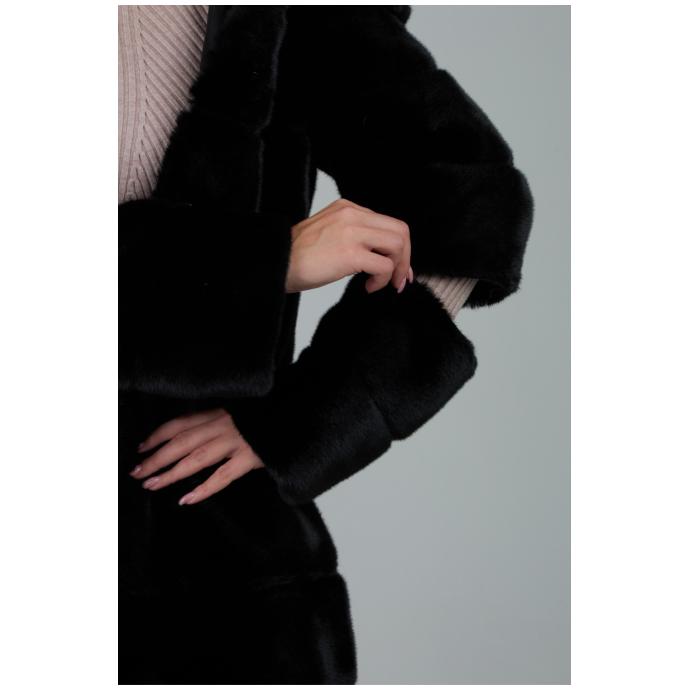 Женская шубка из искусственного меха VITIA WJ - 99038-Черный - Цвет Черный - Фото 9