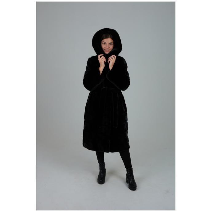 Женская шубка из искусственного меха VITIA WJ - 99038-Черный - Цвет Черный - Фото 11