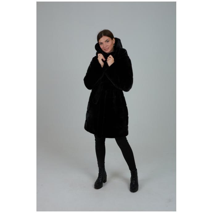 Женская шубка из искусственного меха VITIA WJ - 99038-Черный - Цвет Черный - Фото 16