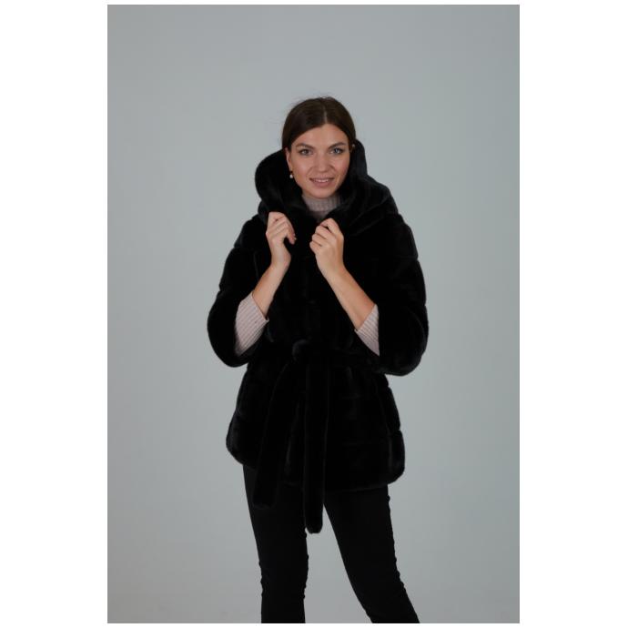 Женская шубка из искусственного меха VITIA WJ - 99038-Черный - Цвет Черный - Фото 17