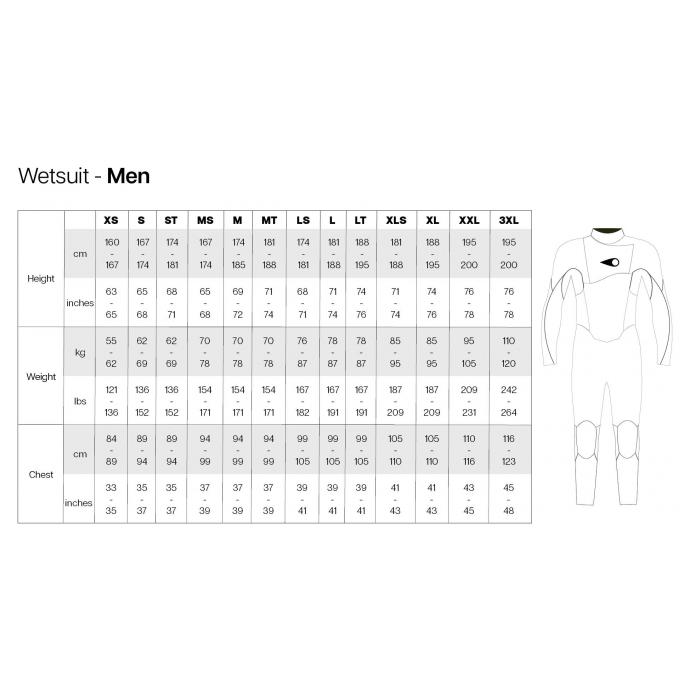 ГИДРОКОСТЮМ МУЖ. SOORUZ «FIGHTER C ПЕРЕДНЕЙ МОЛНИЕЙ» 5/4/3 ММ - S4 MW543CZFIGBL - Цвет Синий - Фото 15