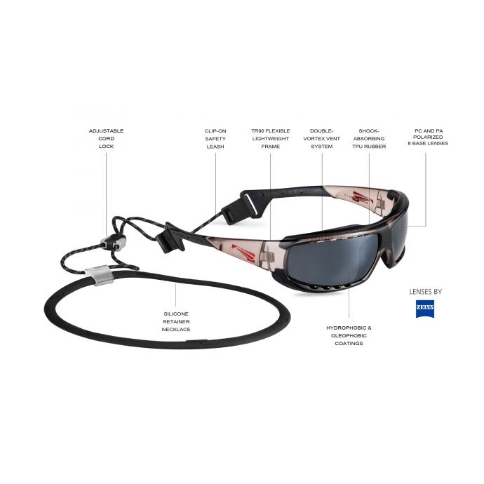 Спортивные очки LiP Typhoon / Gloss White - Red / Zeiss / PA Polarized / Gun Blue - LP-TYP-GLW-RGB - Цвет Белый - Фото 3