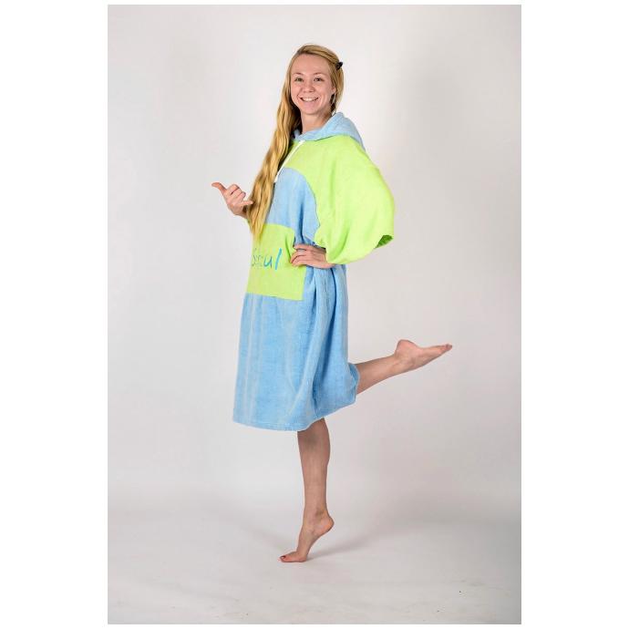 Флисовое пончо SOUL двухцветное - Soul-poncho-two-color-blue-green - Цвет Голубой - Фото 4