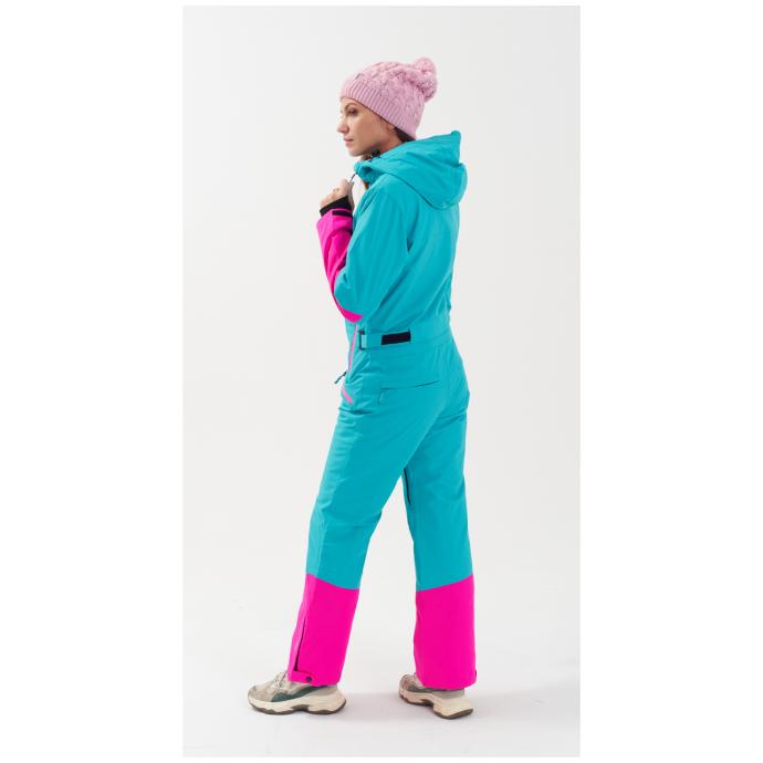 ЖЕНСКИЙ СНОУБОРДИЧЕСКИЙ КОМБИНЕЗОН RUNNING SPORT - 8897-бирюзовый - Цвет Голубой - Фото 5