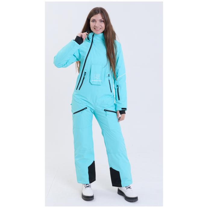 ЖЕНСКИЙ СНОУБОРДИЧЕСКИЙ КОМБИНЕЗОН RUNNING SPORT - 8895-бирюзовый - Цвет Бирюзовый - Фото 3