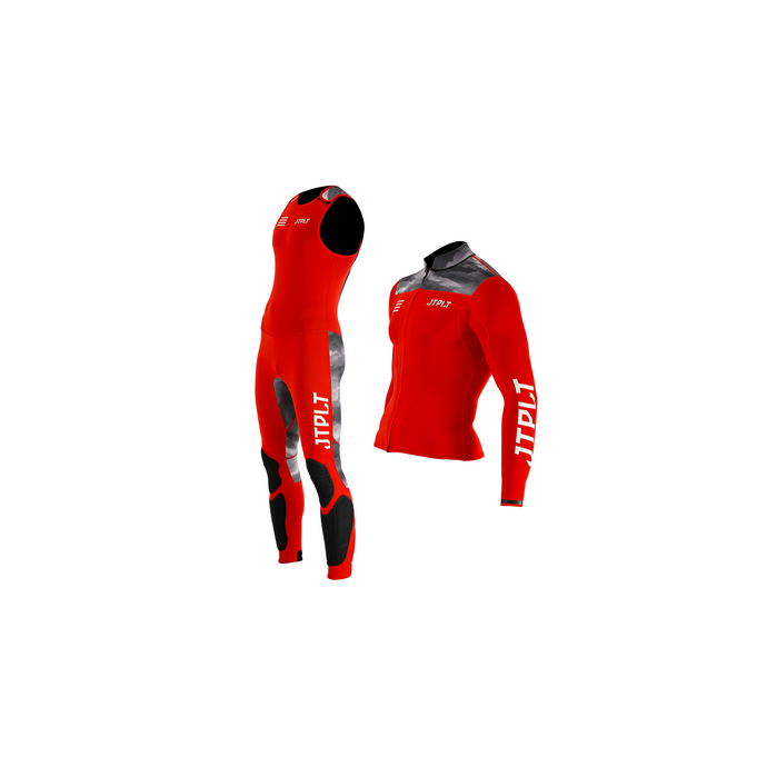 Гидрокостюм муж. длинный без рукавов+гидрокуртка на молнии JP RX Vault John&Jacket red - 230130 - Цвет Красный - Фото 1