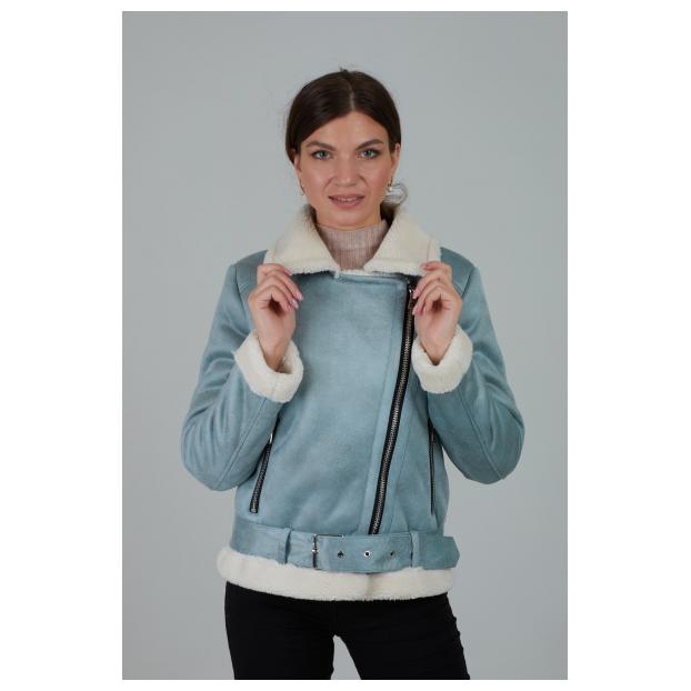 Дубленка женская из эко замши AIRMATE  - Аритикул 20-91-бежевый-L - Фото 5