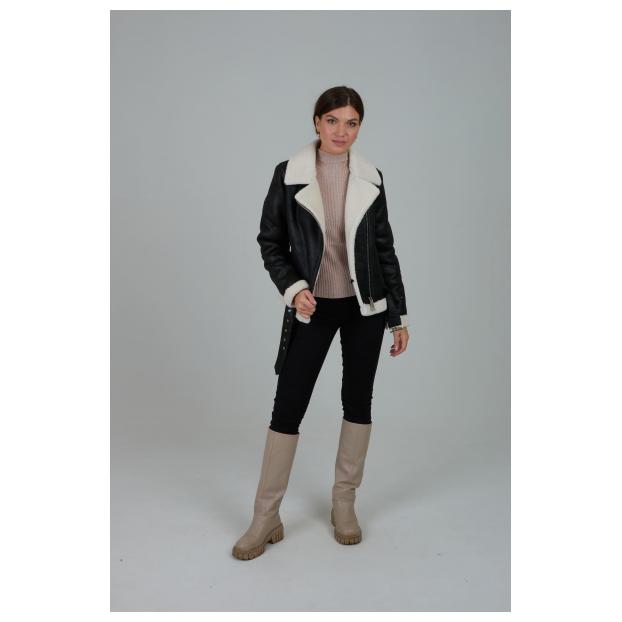 Дубленка женская из эко замши AIRMATE  - Аритикул 20-91-бежевый-L - Фото 13