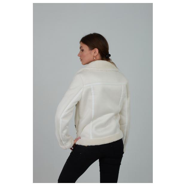 Дубленка женская из эко замши AIRMATE  - Аритикул 22-236-белый-XL - Фото 3