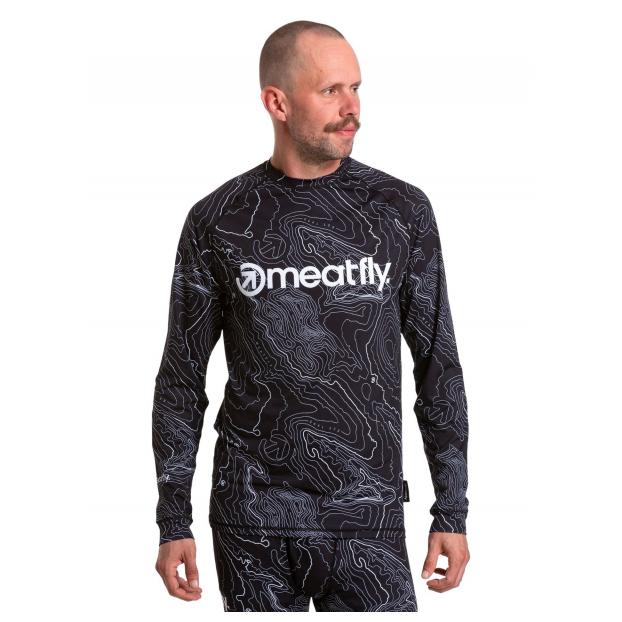 ТЕРМОБЕЛЬЕ МУЖСКОЕ MEATFLY AVERY TERMO TOP (КУРТКА) - Аритикул AVERY-2-Black Topography-S - Фото 1