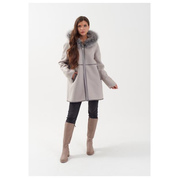 Дубленка женская двусторнняя VITIA  - Аритикул M2263-85-серый-XL (42-44) - Фото 1