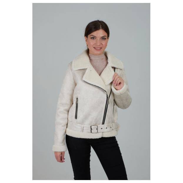 Дубленка женская из эко замши AIRMATE  - Аритикул 20-91-бежевый-L - Фото 8