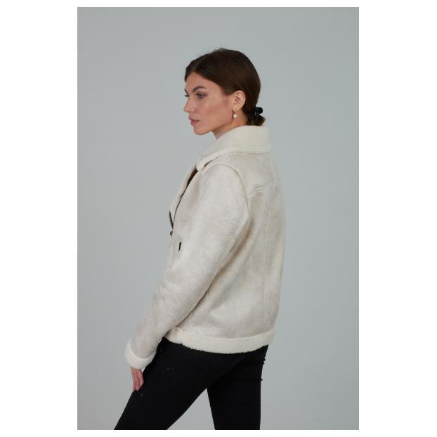 Дубленка женская из эко замши AIRMATE  - Аритикул 20-91-бежевый-L - Фото 10