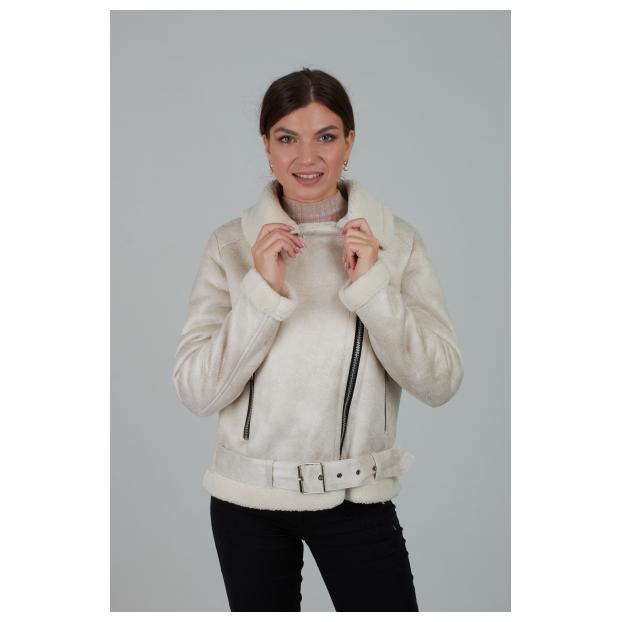 Дубленка женская из эко замши AIRMATE  - Аритикул 20-91-бежевый-L - Фото 11