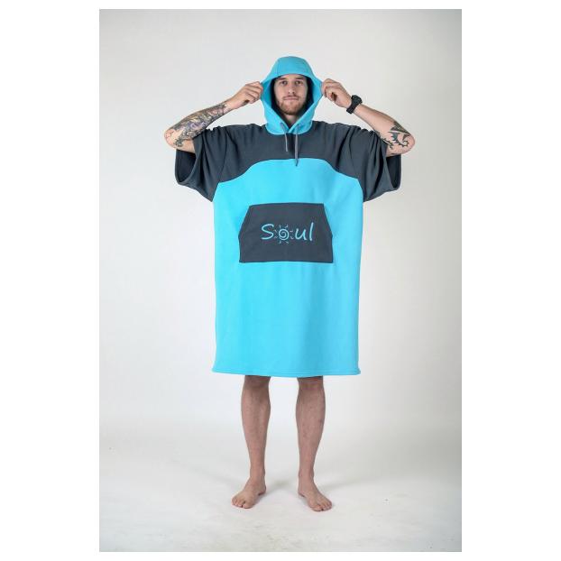Флисовое пончо SOUL двухцветное - Аритикул Soul-poncho-two-color-yellow-grey - Фото 13