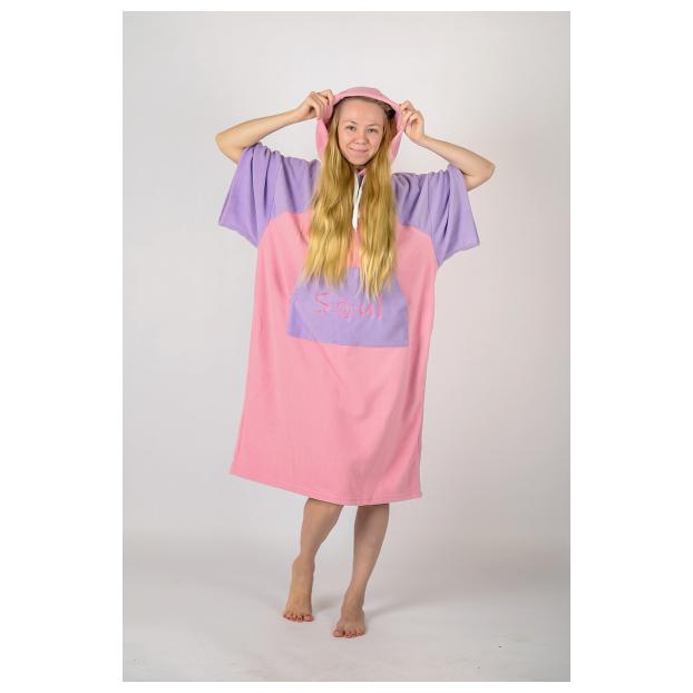 Флисовое пончо SOUL двухцветное - Аритикул Soul-poncho-two-color-yellow-grey - Фото 2