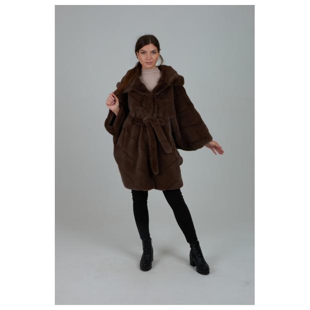 Женская шубка из искусственного меха VITIA WJ - Аритикул 18186B-Коричневый-3XL(50-52) - Фото 11