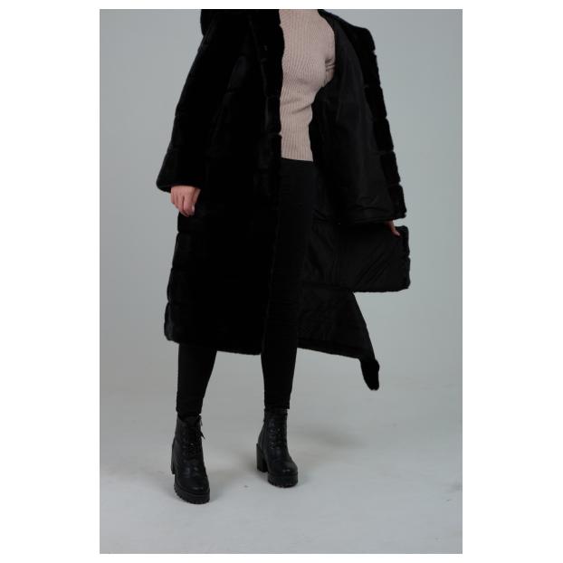 Женская шубка из искусственного меха VITIA WJ - Аритикул 99038-Черный-M(44-46) - Фото 7