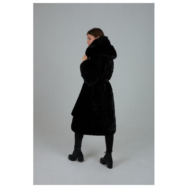 Женская шубка из искусственного меха VITIA WJ - Аритикул 99038-Черный-M(44-46) - Фото 13