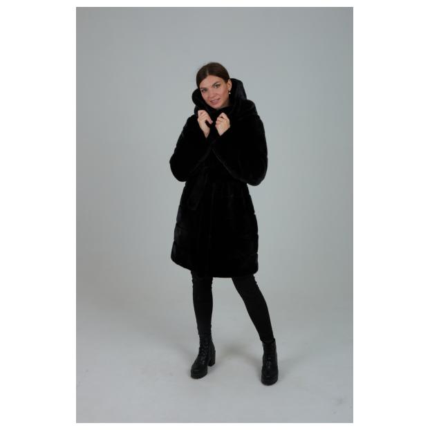 Женская шубка из искусственного меха VITIA WJ - Аритикул 99038-Черный-M(44-46) - Фото 16