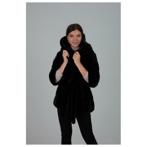 Женская шубка из искусственного меха VITIA WJ - Аритикул 99038-Черный-M(44-46) - Фото 17
