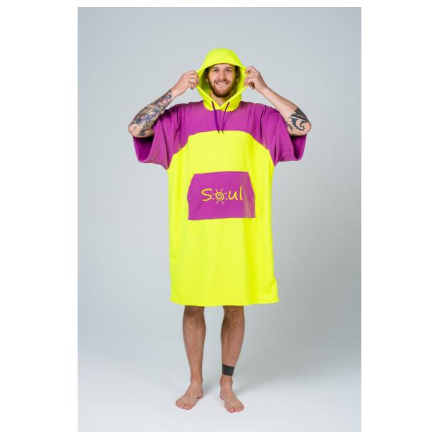Флисовое пончо SOUL двухцветное - Аритикул Soul-poncho-two-color-yellow-grey - Фото 16