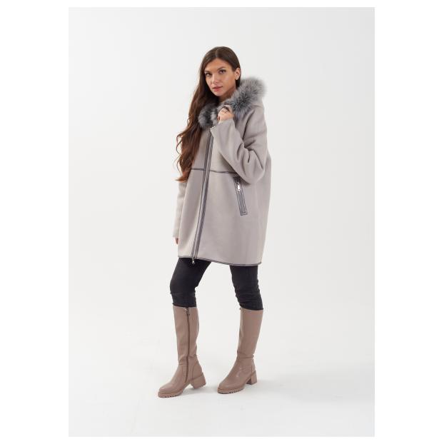 Дубленка женская двусторнняя VITIA  - Аритикул M2263-85-серый-XL (42-44) - Фото 3