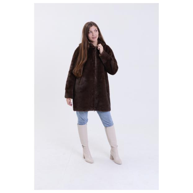 Шуба женская двусторонняя VITIA  - Аритикул A1528-5-2XL - Фото 5
